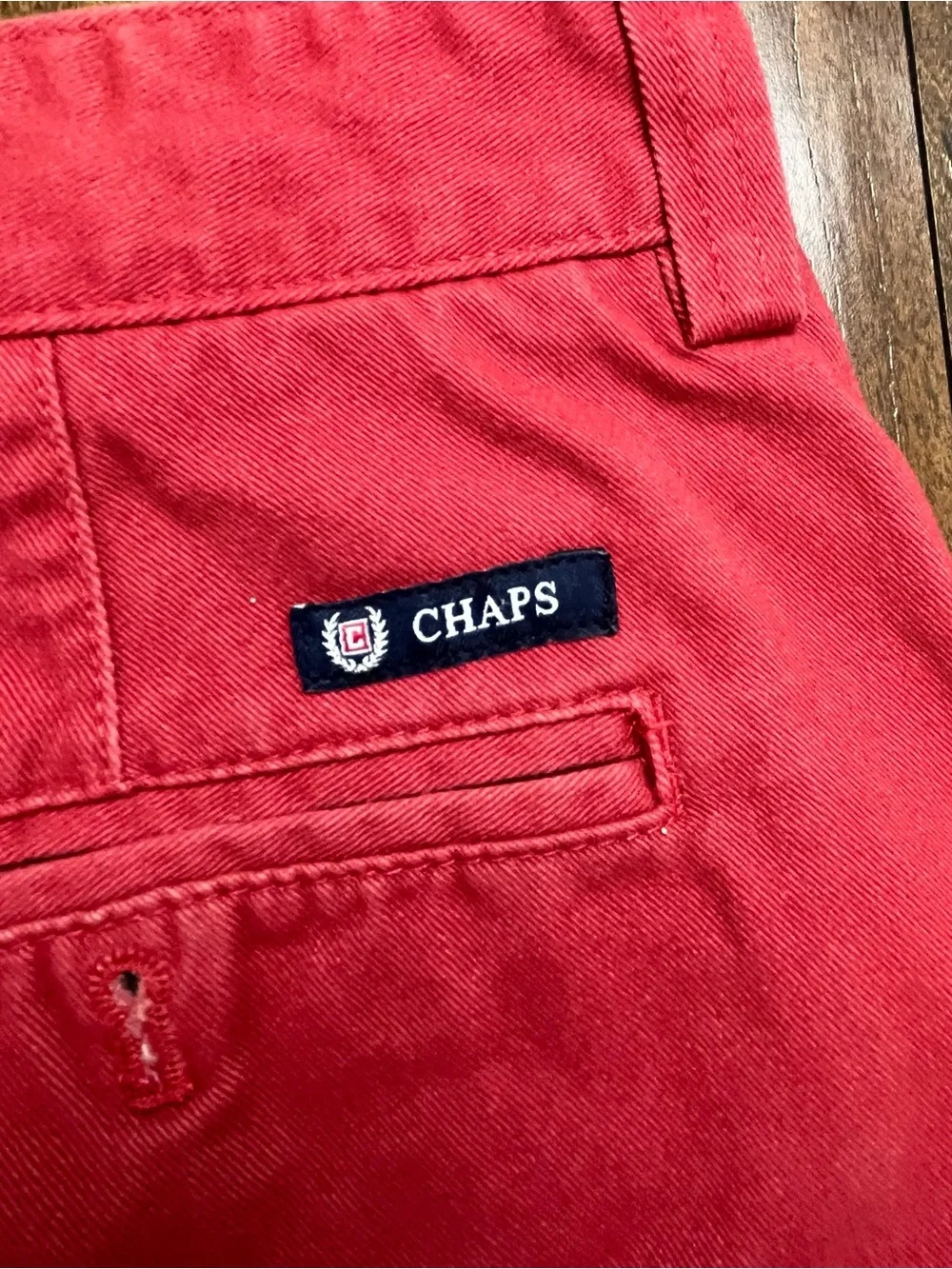 CHAPS Men’s Shorts Flat Front Chino Coral Pink 100% Cotton EUC Size 32